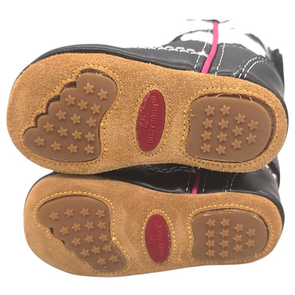 Lil Boot Barn Baby Cow Print Western Boots Size 2 Black/White Faux Leather & Can - Picture 8 of 16